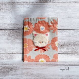 もこもこ ねこちゃんのバネ口ポーチ 【ぺたんこタイプ】