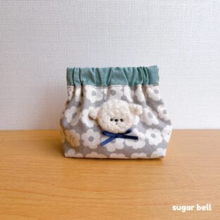 もふもふわんこのバネ口ポーチ *マチ付き