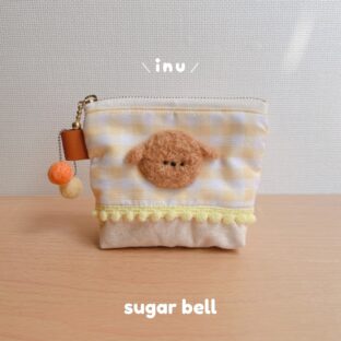 いぬさんのミニファスナーポーチ 羊毛フェルト