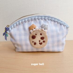 クッキーさくさくハムスターのファスナーポーチ 羊毛フェルト